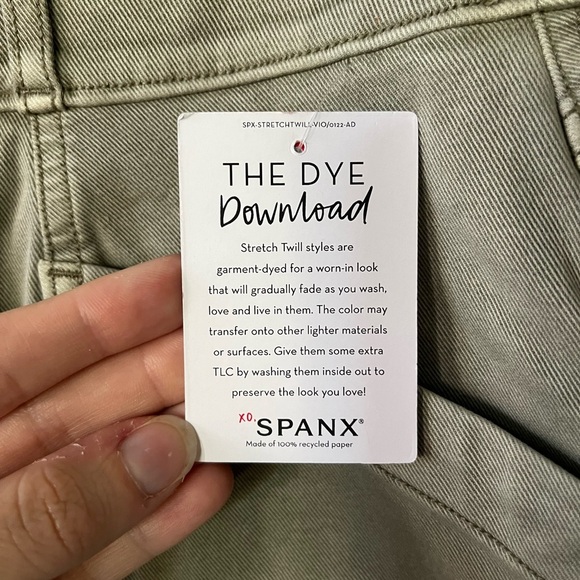 NWT SPANX Stretch Twill Straight Leg Pant in Olive Oil Womens Size M - Picture 4 of 16